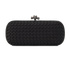 Knot Clutch, &pound;650, Handbags, Black, Satin, Front view